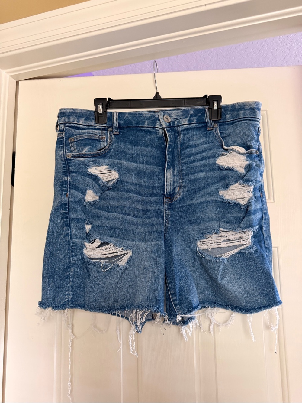 American Eagle Outfitters Distressed Blue Denim Jean Shorts